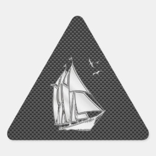 Sticker Triangulaire Regatta Sailboat on Carbon Fiber Style
