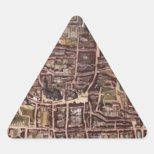 Sticker Triangulaire Réplique carte de la ville de La Haye 1649