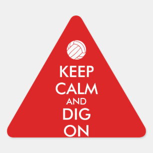 Sticker Triangulaire Restez au calme et plongez sur le volley-ball