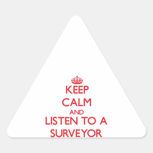Sticker Triangulaire Restez calme et écoutez un surintendant (Devant)