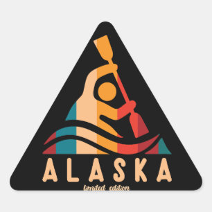 Sticker Triangulaire Retro Alaska Kayak