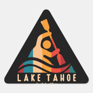 Sticker Triangulaire Retro Lake Tahoe Kayaking