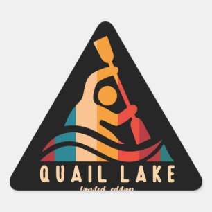 Sticker Triangulaire Retro Quail Lake Kayak