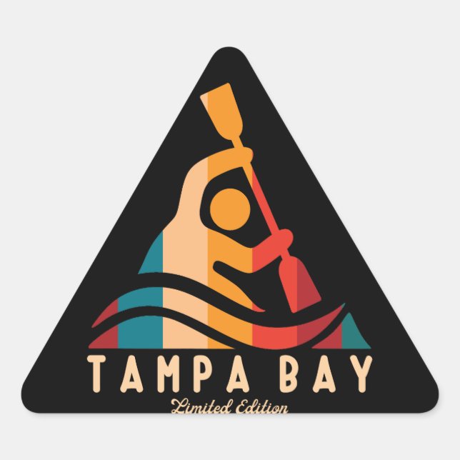 Sticker Triangulaire Retro Tampa Bay Kayak (Devant)