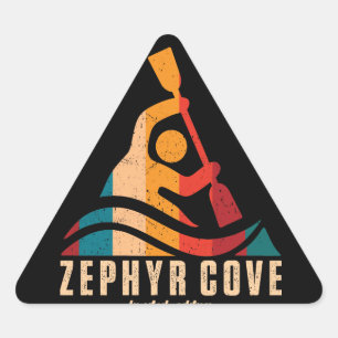 Sticker Triangulaire Retro Zephyr Cove Kayak