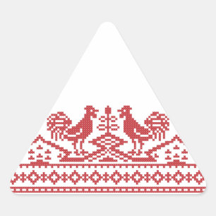 Sticker Triangulaire Rooster cross-stitch