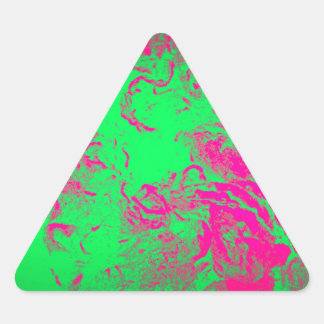 Sticker Triangulaire Rose Abstrait sauvage et vert néon