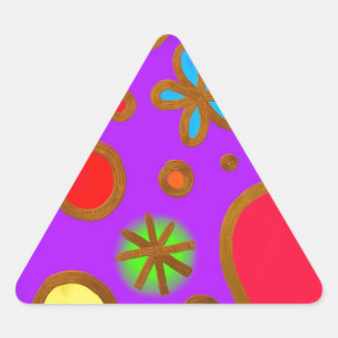 Sticker Triangulaire Rouge violet jaune peint