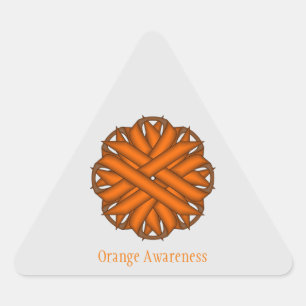 Sticker Triangulaire Ruban aux fleurs orange par Kenneth Yoncich