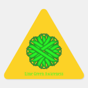 Sticker Triangulaire Ruban de fleurs vert de chaux par Kenneth Yoncich