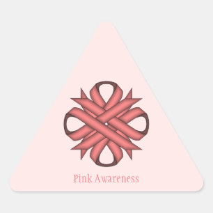 Sticker Triangulaire Ruban de trèfle rose par Kenneth Yoncich
