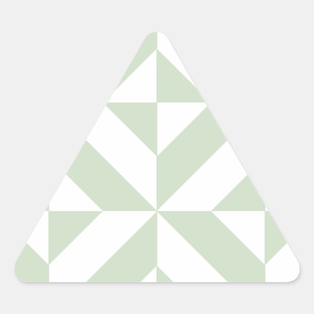 Sticker Triangulaire Sage Green Geometric Deco Cube Pattern (Devant)