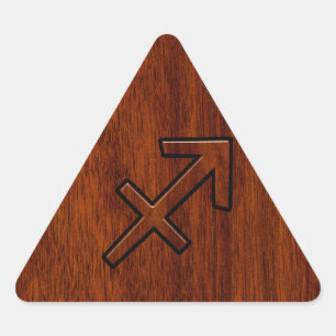 Sticker Triangulaire Sagittarius moderne Zodiac Connexion style acajou
