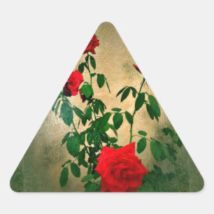 Sticker Triangulaire Salutations, Roses d'Amour_