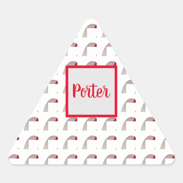 Sticker Triangulaire Sceau de l'enveloppe du triangle texturé monogramm (Devant)