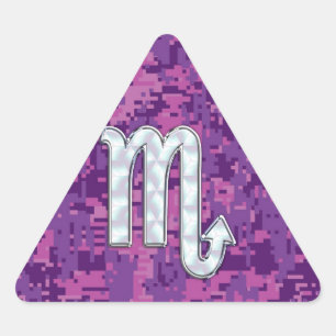 Sticker Triangulaire Scorpio Zodiac Connexion Pink Fuchsia Camo numériq
