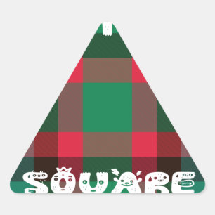 Sticker Triangulaire Scottish Royal À damiers Tartan Plaid avec texte