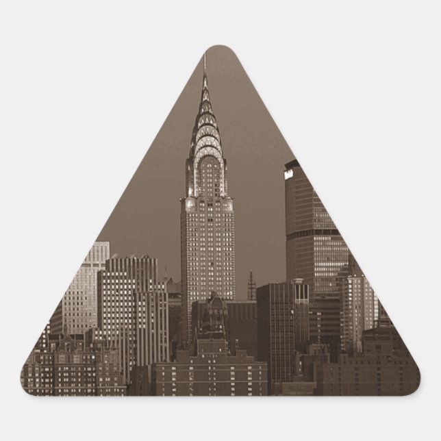 Sticker Triangulaire Sepia New York (Devant)