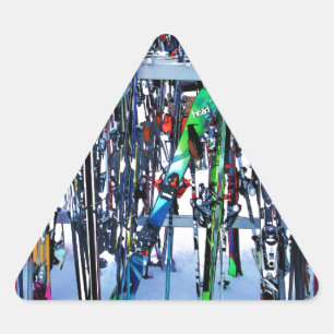 Sticker Triangulaire Skis and Poles