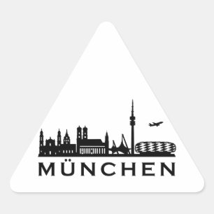 Sticker Triangulaire Skyline Munich