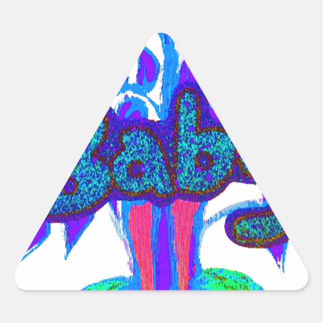 Sticker Triangulaire Soft Cyan Blue Flower Art : A Baby's Touch. (Devant)