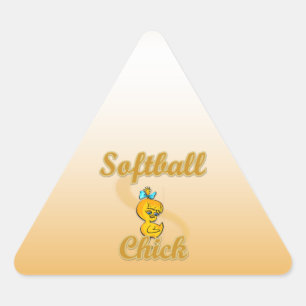 Sticker Triangulaire Softball Chick