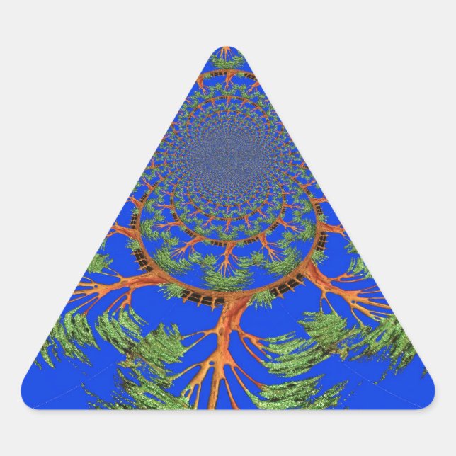 Sticker Triangulaire Sous le ciel bleu : La collection d'arbres Acacia (Devant)