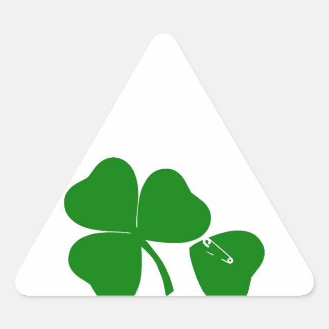 Sticker Triangulaire St Patrick's Day - Obtenez Lucky 3 + 1 feuilles =  (Devant)