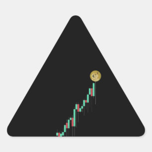 Sticker Triangulaire Stock Graphique Dogecoin DOGE Trading Crypto Token