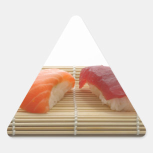 Sticker Triangulaire Sushi Japonais Délicieux Nourriture Asiatique Déli