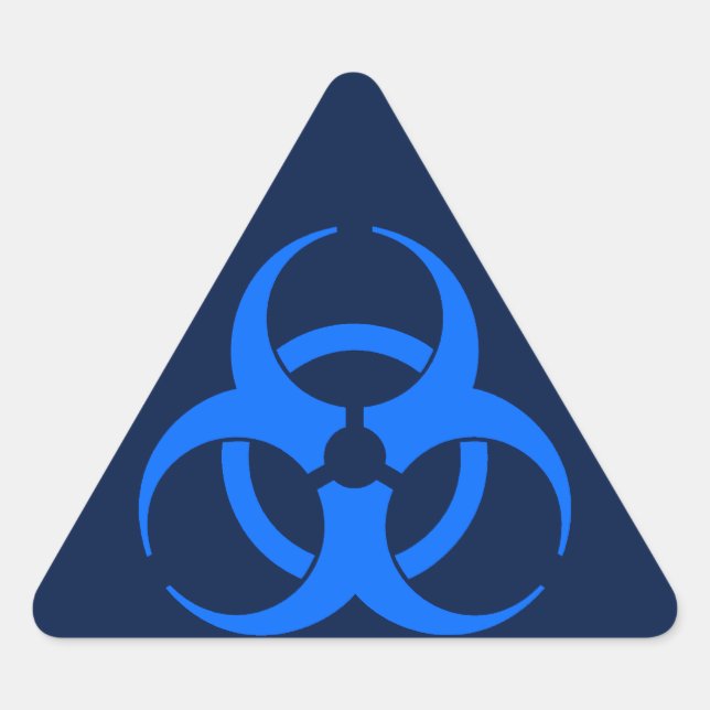 Sticker Triangulaire Symbole bleu de risque biologique (Devant)