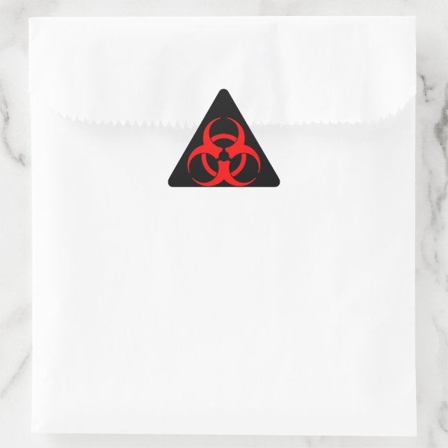 Sticker Triangulaire Symbole de bioaléa rouge (Sac)