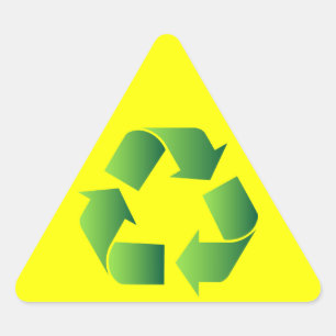 Sticker Triangulaire Symbole de recyclage vert