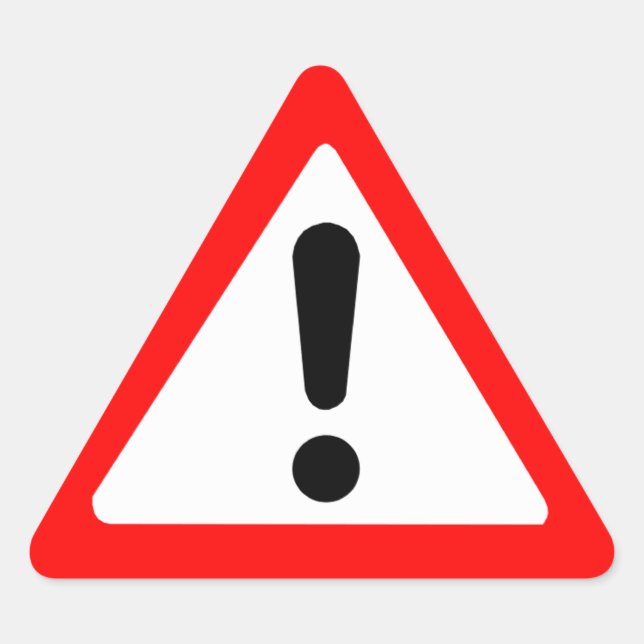 Sticker Triangulaire Symbole du triangle d'attention (Devant)