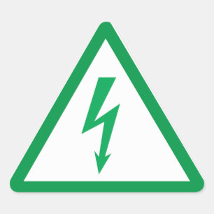 Sticker Triangulaire symbole électrique vert puissance écologique