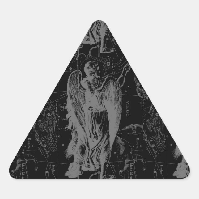 Sticker Triangulaire Symbole Virgo Constellation Hevelius Décor noir (Devant)