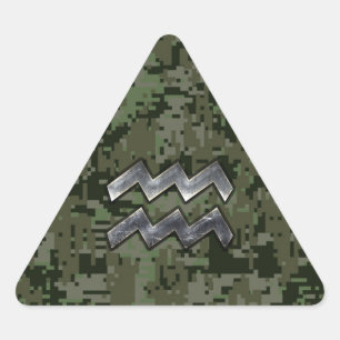 Sticker Triangulaire SYMBOLE Zodiaque Aquarius Camouflage numérique ver