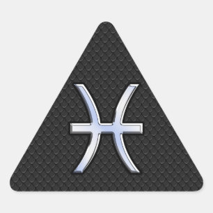 Sticker Triangulaire Symbole zodiaque Pisces sur le décor de peau de se