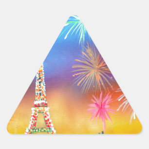 Sticker Triangulaire Tableau de la Tour Eiffel à Paris