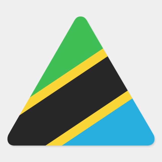 Sticker Triangulaire Tanzanie - Drapeau tanzanien (Devant)