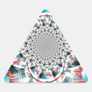 Sticker Triangulaire Tapisserie kényane Kaleidoscope