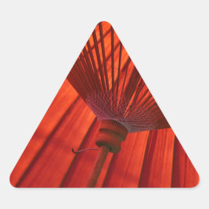 Sticker Triangulaire Thé K Bangasa blanc parapluie japonais