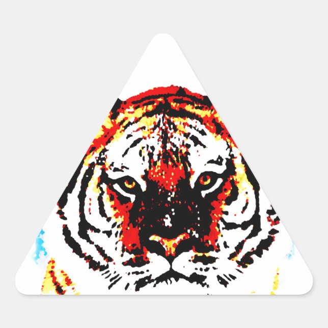 Sticker Triangulaire Tigre sauvage (Devant)