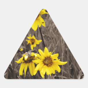 Sticker Triangulaire Tournesol dans la Montagne Rocheuse