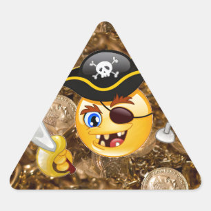 Sticker Triangulaire trésor pirate emoji