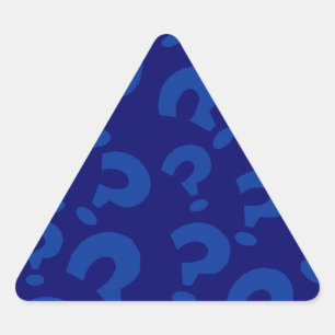 Sticker Triangulaire Triangle de bleu d'art de point d'interrogation de
