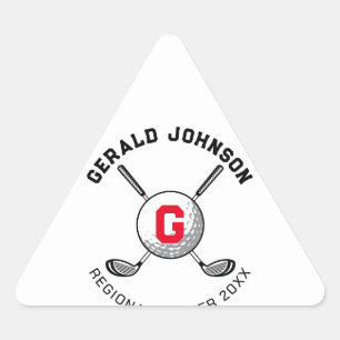 Sticker Triangulaire Triangle Design Monogramme Golf Elégant Personnali