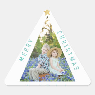 Sticker Triangulaire Trois photos Arbre de Noël moderne