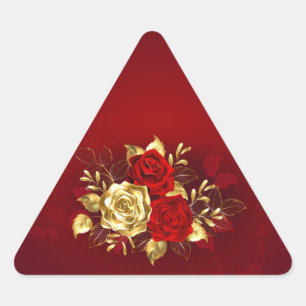 Sticker Triangulaire Trois Roses de bijoux