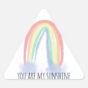 Sticker Triangulaire Tu es mon aquarelle solaire peinte en arc-en-ciel 